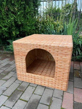 Домик для животных плетёный из лозы, 65×70×60 см коричневый (00320)