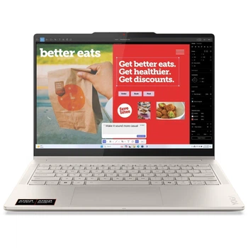 Ноутбук Lenovo 14 Yoga 7 2-in-1 14AKP10 OLED Touch/R5 AI 340/16GB/1TB/UMA/DOS/Pen/Seashell (83JR007JRA)