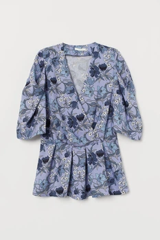 Блуза H&M фіолетовий в візерунки DKKBE557 38