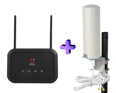 Роутер 3G 4G WIFI OLAX AX8 PRO с акб 5000 мАч + внешняя уличная антенна с усилением 12 dbi (98764001)