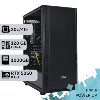 Рабочая станция PowerUp #338 Xeon E5 2673 v4/128 GB/SSD 1TB/GeForce RTX 5060 8GB для 3D моделирования видеомонтажа рендеринга для инженеров и архитекторов