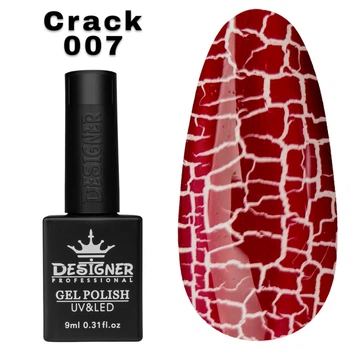Гель-лак для ногтей Crack effect Дизайнер с эффектом кракелюра, 9 мл Бордовый 007