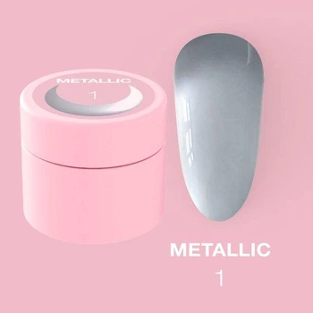 Гель - краска LUNAMoon Metallic Gel №1 (металлическая, серебро) на 5 мл - для дизайна ногтей