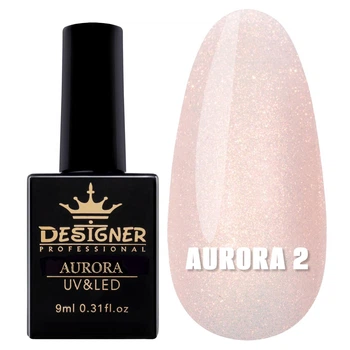 Гель-лак для ногтей Дизайнер Aurora №2 с эффектом втирки 9 мл