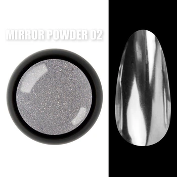 Зеркальная втирка серебро №2 (пигмент) Mirror powder Дизайнер для дизайна ногтей