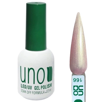 Гель лак Color Gel Polish для нігтів, 12 ml Персиковий з шимером №166
