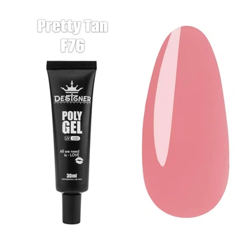 Полигель Дизайнер 30 мл Pretty Tan для наращивания и укрепления ногтей №76