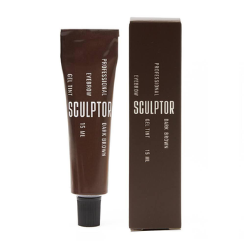 Кремова фарба Sculptor Lash 15 мл для фарбування брів,(dark brown) - темно-коричнева