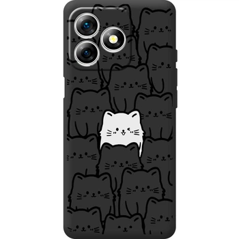 Силиконовый Черный Чехол с Картинкой для Ulefone Note 18 Pro Принт (Кошки) (65171-ysb013)