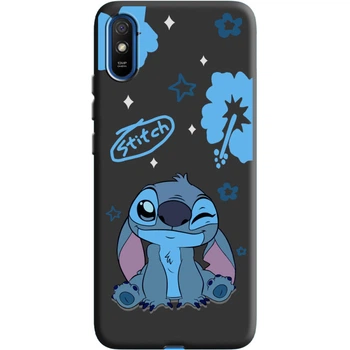 Силиконовый Черный Чехол с Картинкой для Xiaomi Redmi 9A Принт (Стич, Stitch) (40304-ysb012)