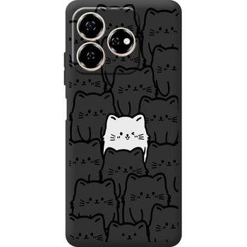 Силіконовий Чорний Чохол з Картинкою для ZTE Nubia V60 Принт (Котики) (58283-ysb013)