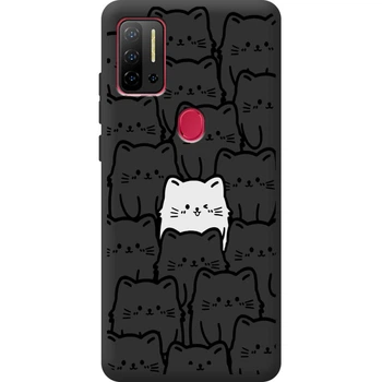 Силиконовый Черный Чехол с Картинкой для Ulefone Note 11P Принт (Кошки) (59772-ysb013)