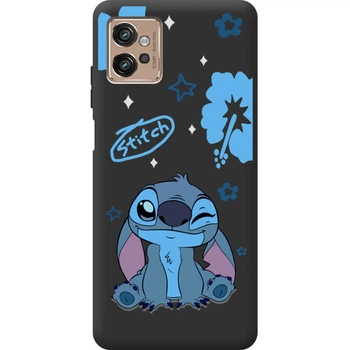 Силиконовый Черный Чехол с Картинкой для Motorola G32 Принт (Стич, Stitch) (45173-ysb012)