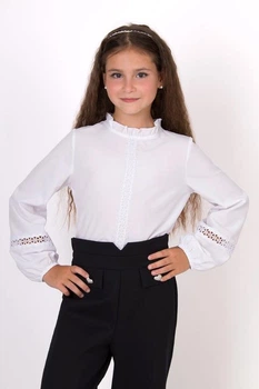 Блузка для девочки Mevis 5423 01 140 см белый