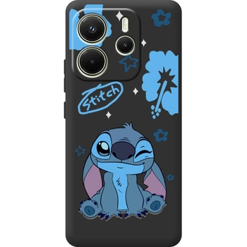 Силиконовый Черный Чехол с Картинкой для Xiaomi Redmi Note 14 4G Принт (Стич, Stitch) (64587-ysb012)