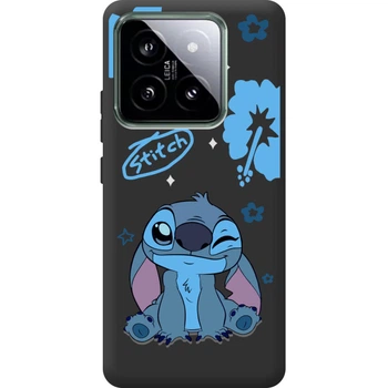 Силиконовый Черный Чехол с Картинкой для Xiaomi 14 Pro Принт (Стич, Stitch) (50957-ysb012)
