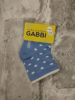 Шкарпетки для немовлят GABBI 8-10 блакитний в горошок артикул 0399