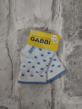 Шкарпетки для немовлят GABBI 8-10 білий в горошок артикул 0400