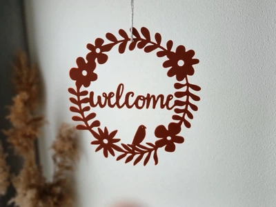 Теплий Вітальний Настінний Декор Вінок Welcome. Aivory