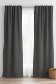 Комплект штор MANA букле в горошек 150*240см, две шторы. Цвет серый .(Hermes)