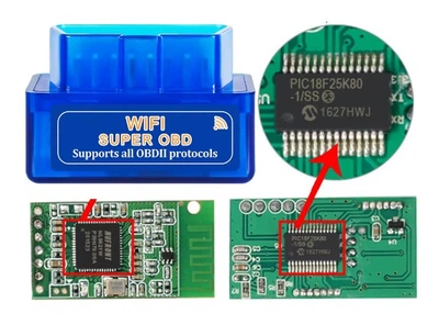 Автосканер 2 платы ELM327 OBD2 v1.5 PIC18F25K80 Wi-Fi iOS iPhone диагностический автомобильный сканер