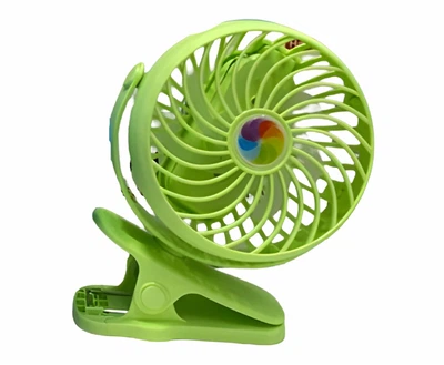 Вентилятор Mini Fan с аккумулятором на прищепке зеленый (2628-10)