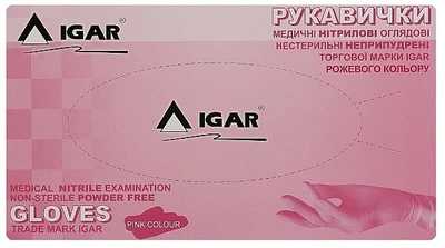 Перчатки нитриловые, неопудренные, размер XS (5-6), 50 шт, розовые - Igar 100шт (1454255-28773447)