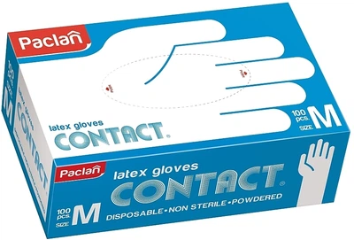 Перчатки латексные, р.М - Paclan 10шт (831982-27315525)