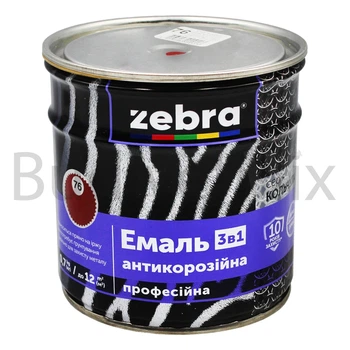 Емаль антикорозійна ZEBRA 3в1 серія Кольчуга 0,7 кг 76 темно-вишнева