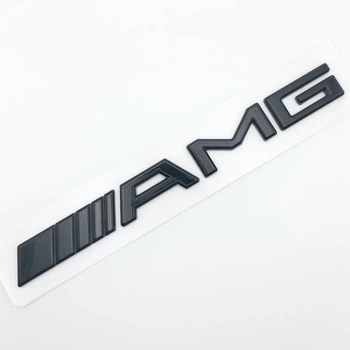Емблема напис AMG Mercedes Benz до 2012 року (ABS, чорний, глянець) 19,2*2,0 см