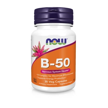 Витамины группы В Now Foods В-50 комплекс для поддержки ЦНС 30 капсул