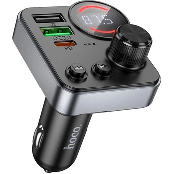 Авто адаптер передатчик ФМ Модулятор HOCO E86 Alegria 48W dual port
