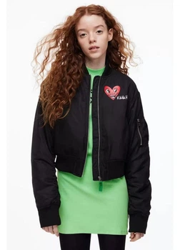 Куртка H&M 140 Черный 1152677_сердце_02
