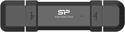 Dysk SSD Silicon Power DS72 External 500GB USB Type-A/USB Type-C Black (SP500GBUC3S72VPK)