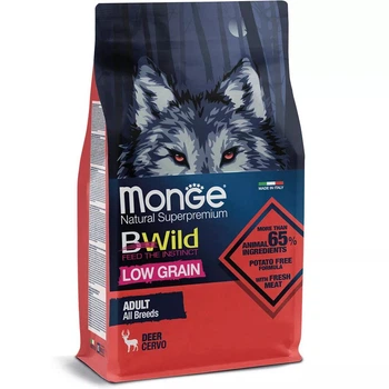 Сухой корм Monge BWild Dog из мяса оленя для взрослых собак всех пород -2,5кг