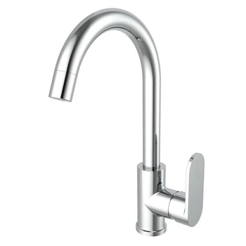 Смеситель для кухни Zegor Professional Reich-04 Premium Pro Lux однорычажный поворотный высокий катридж Sedal Spain Хром