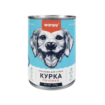Вологий корм для собак з куркою та печінкою Wanpy Chicken & Liver 375 гр