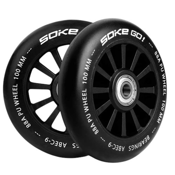Kolka do hulajnogi Soke 100 mm czarne 2 szt. 803000 (5903890607715)
