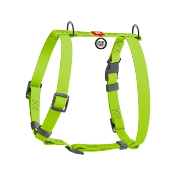 Шлейка для собак S (малих порід) WAUDOG Waterproof – салатовий, водостійка анатомічна H-подібна, Collartex, пластикова пряжка-фастекс, QR-паспорт, стрічка 15 мм, обхват шиї 28–42 см, грудей 34–51 см, арт. 32945
