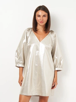 Платье короткое летнее женское H&M 0931968 M Серебристое (KAY2000001635612)