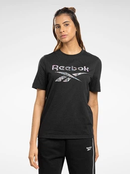 Футболка хлопковая спортивная длинная женская Reebok 3W Reebok Id Cottong 100034760 XS Черная (4066762789641)
