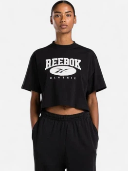 Футболка хлопковая спортивная короткая женская Reebok 4M Running 100036314 M Черная (4066763407254)