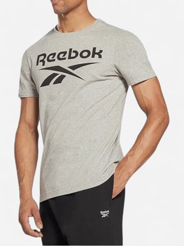 Футболка хлопковая спортивная длинная мужская Reebok 3W Reebok Id Cottong 100071173 L Серая (4066763454234)