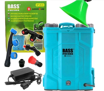 Акумуляторний обприскувач 18 л Bass Polska 8630 ранцевий 12V з насадкою для розпилення гербіцидів
