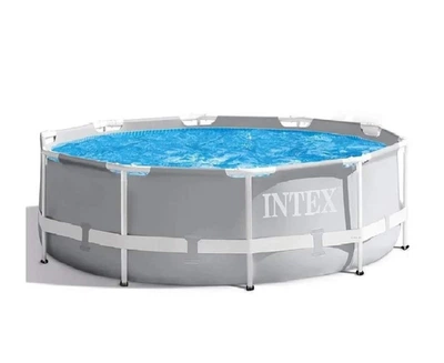 Каркасный бассейн Intex 26706-0 из ПВХ 305 x 99 см круглый с чашей и каркасом Серый (21-9-26706-0)