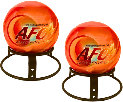 Набор Автоматический порошковый огнетушитель AFO Fire Ball 0.5 кг противопожарный шар для дома квартиры офиса склада авто + крепление 2 шт. (JPAFO02)