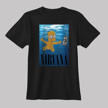 Чоловіча футболка Барт Сімпсон Nirvana арт PG09164 goodreclama M Чорний