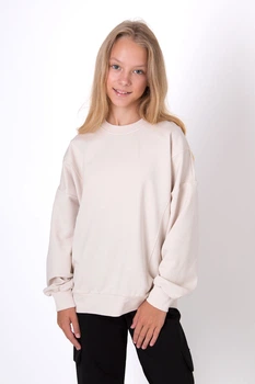Базовый детский свитшот Mevis бежевый 5262-03 152 см