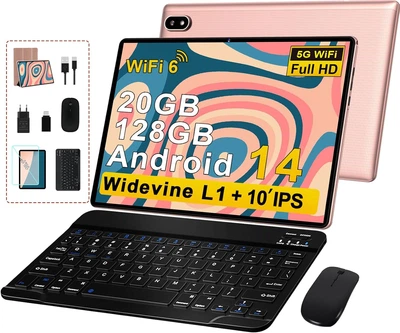 Планшет 10.1" UJJ U6 6+14/128GB 8 ядер Android 14 6000 mAh Рожевий