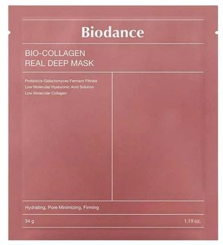 Нічна гідрогелева маска Biodance Bio-Collagen Real Deep Mask з низькомолекулярним колагеном 34 г х 1 шт